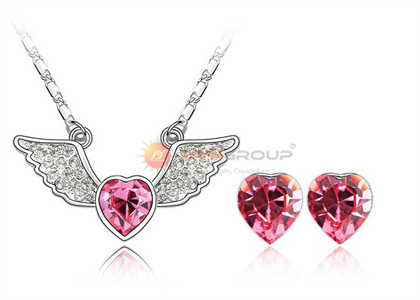 Rhodium Plated | CZ Studded Pendant Sets